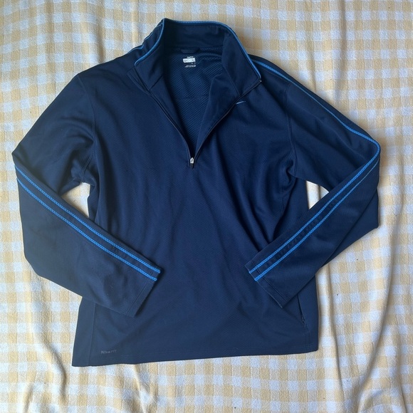 Nike Blue Zip Up Sweater - Picture 2 of 4